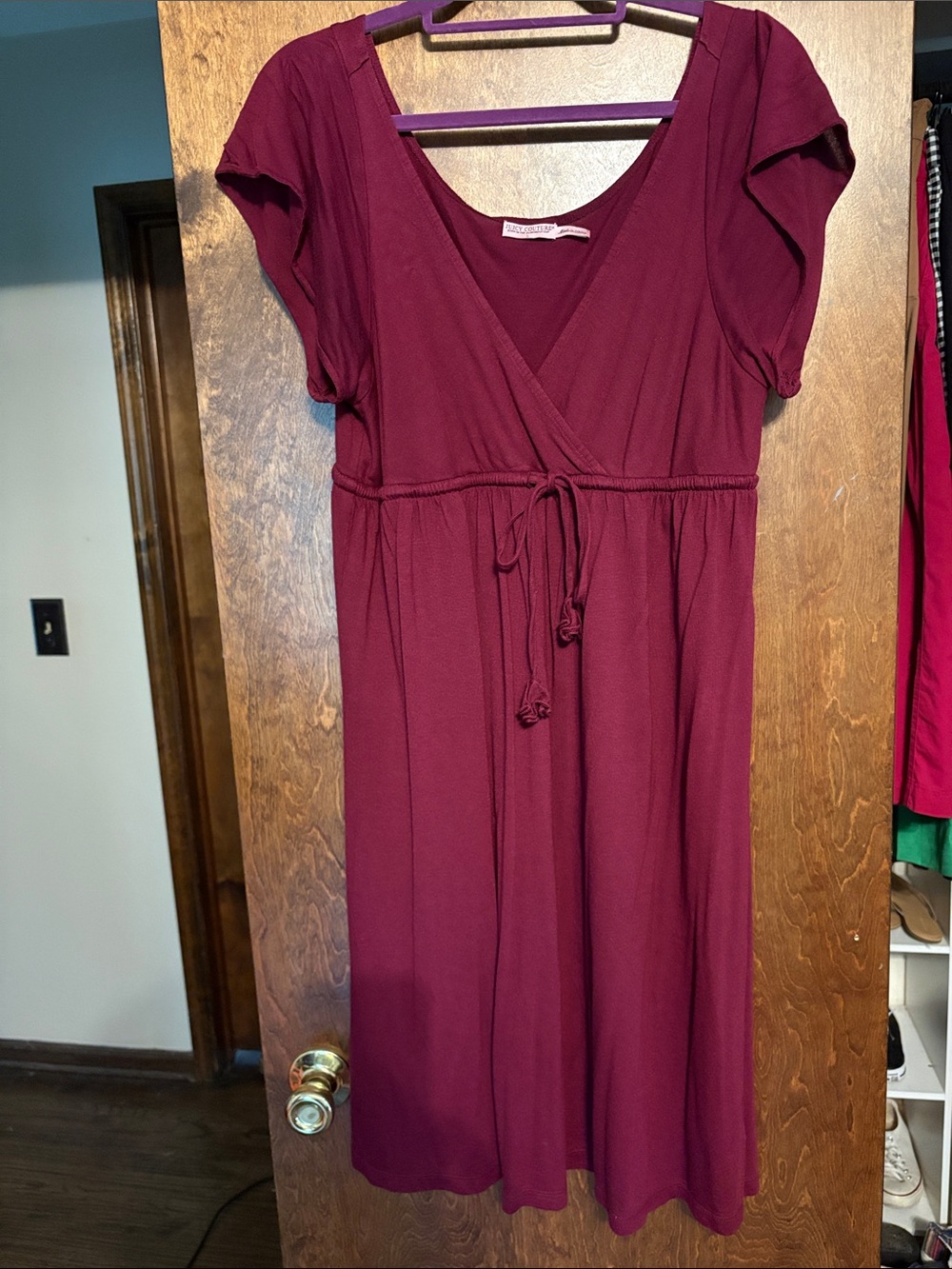 Juicy Couture Burgundy Wrap Midi Dress